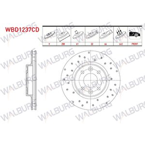 Fren Diski On Havali Kaplamali Performans Delikli 4 Bjn 258x22x44x61 Renault Clio Iv 1.5 Dci 2012-