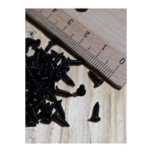 Mini Vida 2,2x7,5 Mm Siyah 50 Adet Ahşap Menteşe Kilit Hobi Vidası