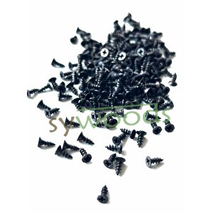 Mini Vida 2,2x5,5 Mm Siyah 100 Adet Ahşap Menteşe Kilit Hobi Vidası