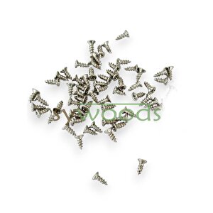 Mini Vida 2,2x5,5 Mm Nikel 100 Adet Ahşap Menteşe Kilit Hobi Vidası
