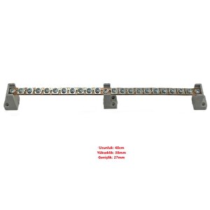 20 Vidalı Vidalı Faz Nötr Barası, Ayaklı 2 Mm, 160 Amper