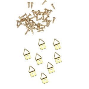 Küçük Üçgen Tablo Çerçeve Askısı Ve Vidaları 20 Adet 12x18 Mm