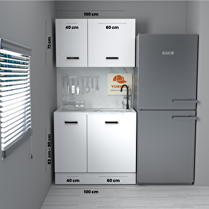 100 Cm Mdf Mutfak Dolabı Yrkn 100 30 Mermerit + Montaj + Nakliye Dahil