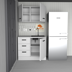 105 Cm Mdf Mutfak Dolabı Yrkn 105 24 Mermerit + Montaj + Nakliye Dahil