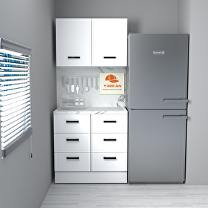 90 Cm Mdf Mutfak Dolabı Yrkn 90 36 Mermerit + Montaj + Nakliye Dahil