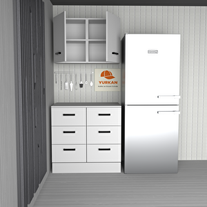 90 Cm Mdf Mutfak Dolabı Yrkn 90 36 Mermerit + Montaj + Nakliye Dahil