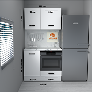 105 Cm Mdf Mutfak Dolabı Yrkn 105 21 Mermerit + Montaj + Nakliye Dahil