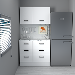 105 Cm Mdf Mutfak Dolabı Yrkn 105 23 Mermerit + Montaj + Nakliye Dahil