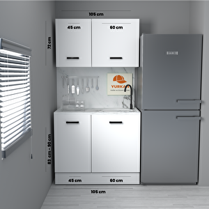 105 Cm Mdf Mutfak Dolabı Yrkn 105 25 Mermerit + Montaj + Nakliye Dahil