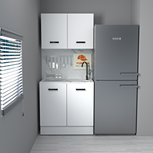 90 Cm Mdf Mutfak Dolabı Yrkn 90 38 Mermerit + Montaj + Nakliye Dahil