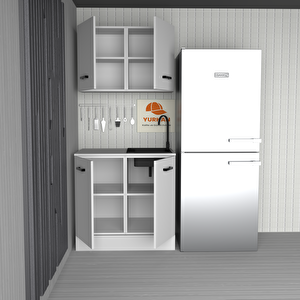 90 Cm Mdf Mutfak Dolabı Yrkn 90 38 Mermerit + Montaj + Nakliye Dahil