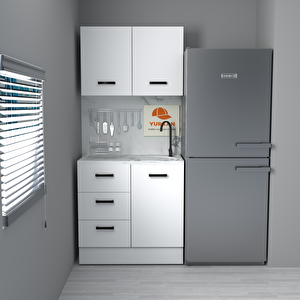 90 Cm Mdf Mutfak Dolabı Yrkn 90 37 Mermerit + Montaj + Nakliye Dahil