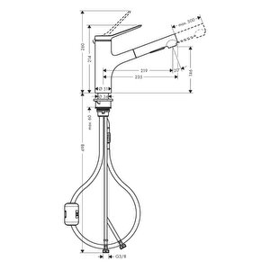 Hansgrohe Zesis M33 Tek Kollu Eviye Bataryası 150 2 Jet Paslanmaz Çelik