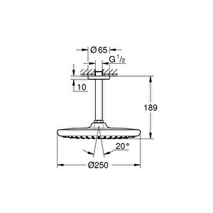 Grohe Tempesta 250 Tepe Duşu Seti 142 Mm, Tek Akışlı Mat Siyah - 266692430