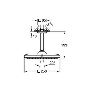 Grohe Tempesta 250 Cube Tepe Duşu Seti 142 Mm, Tek Akışlı Mat Siyah - 266882430
