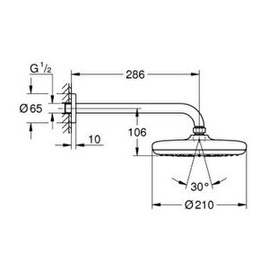 Grohe Tempesta 210 Tek Akışlı Tepe Duşu Seti 286 Mm - 1022182430