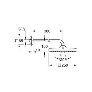 Grohe Tempesta 250 Cube Tepe Duşu Seti 380 Mm, Tek Akışlı - 266872430