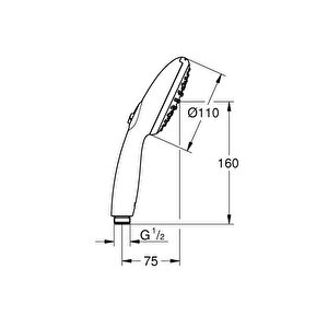 Grohe Tempesta 110 El Duşu 2 Akışlı Rain, Jet - 26161003