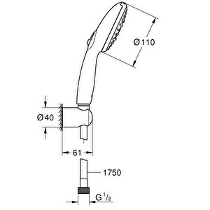 Grohe Tempesta 110 El Duşu Seti 3 Akışlı Rain, Jet, Massage - 26639003