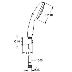 Grohe Tempesta 110 El Duşu Seti 2 Akışlı - 2780330e