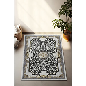 Yıkanabilir Kaymaz Taban Halı, Klasik Salon Halısı, Antibakteriyel Halı, Yolluk, Dijital Baskı Halı 80x550 cm