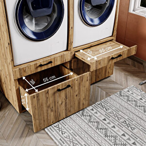 Roomart 4 Çekmeceli Çamaşır Ve Kurutma Makinesi Dolabı, Banyo Dolabı