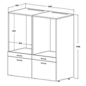 Roomart 4 Çekmeceli Çamaşır Ve Kurutma Makinesi Dolabı, Banyo Dolabı