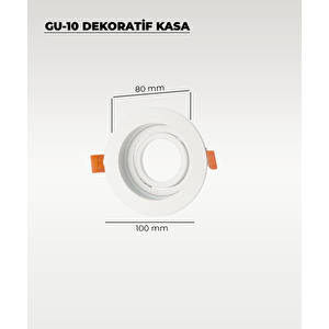 Gu10 Dekoratif Yuvarlak Metal Kasa Beyaz