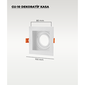 Gu10 Dekoratif Kare Metal Kasa Beyaz