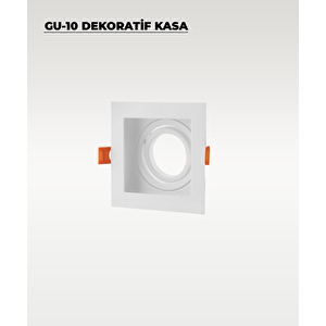 Gu10 Dekoratif Kare Metal Kasa Beyaz