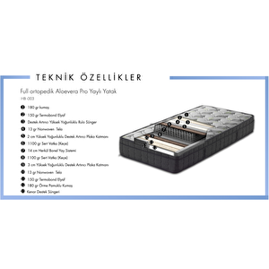 Aloevera Full Ortopedik Pro Yaylı Yatak | Ideal Uyku & Orta Sertlik