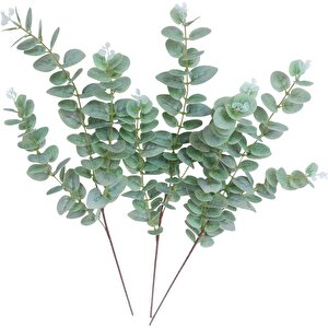 Yapay Çiçek Yeşil Okaliptus 90cm 5dallı Uzun Dal Eucalyptus