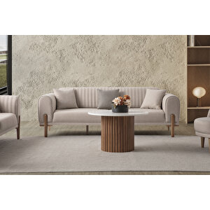 Edsy Home Galata 3+1 Koltuk Takımı Sütlü Kahve
