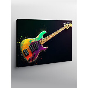 Kanvas Tablo Renkli Bas Gitar Tasarımı 50x70 cm