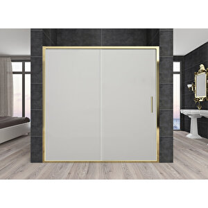 Carmen Temperli 6 Mm Ön Cephe Cam Duşakabin Altın Profil Kumlama Cam 149 cm