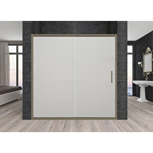 Carmen Temperli 6 Mm Ön Cephe Cam Duşakabin Bronz Profil Kumlama Cam 160 cm