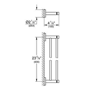 Ikili Havluluk 60 Cm Essentials Krom - 40802001