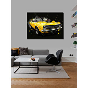 Kanvas Tablo Sarı Klasik Spor Araba 70x100 cm
