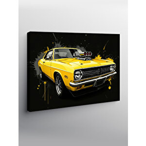 Kanvas Tablo Sarı Klasik Spor Araba 50x70 cm