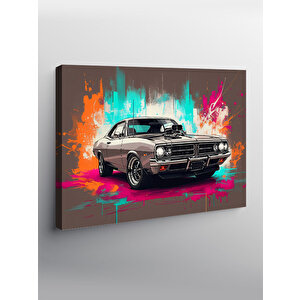 Kanvas Tablo Neon Işıklı Klasik Araba 50x70 cm