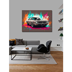 Kanvas Tablo Neon Işıklı Klasik Araba 50x70 cm