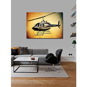 Kanvas Tablo Beyaz Helikopter Tasarımı 50x70 cm