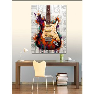 Kanvas Tablo Renkli Elektro Gitar 50x70 cm