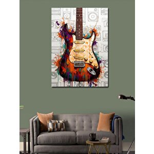 Kanvas Tablo Renkli Elektro Gitar 50x70 cm