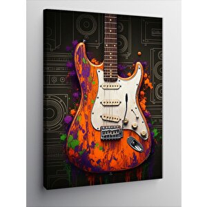 Kanvas Tablo Renkli Gitar 50x70 cm