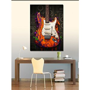 Kanvas Tablo Renkli Gitar 50x70 cm