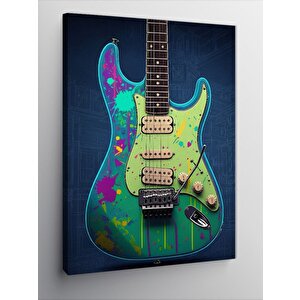 Kanvas Tablo Renkli Gitar