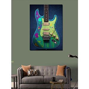 Kanvas Tablo Renkli Gitar