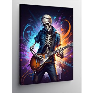 Kanvas Tablo Gitar Çalan İskelet 50x70 cm