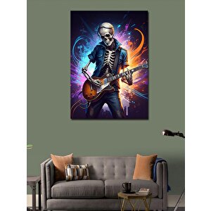Kanvas Tablo Gitar Çalan İskelet 50x70 cm